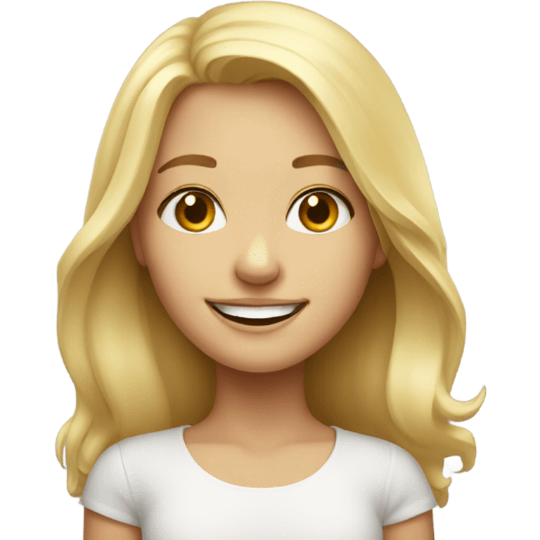 smiling blonde girl portrait emoji