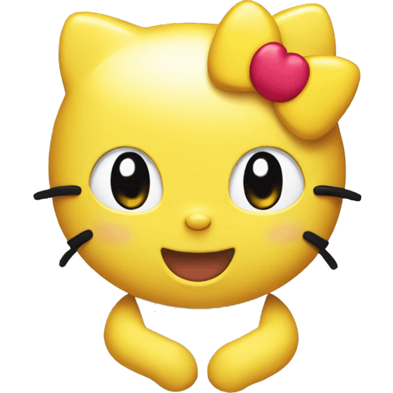 Hello kitty as a yellow emoji smiling  emoji