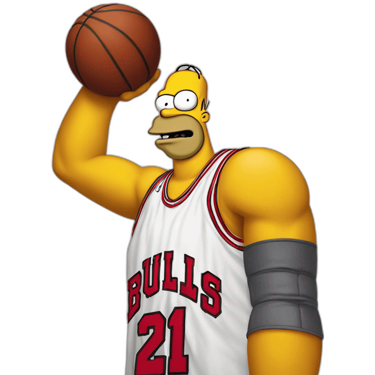 homer simpson wearing a chikago bulls jersey emoji