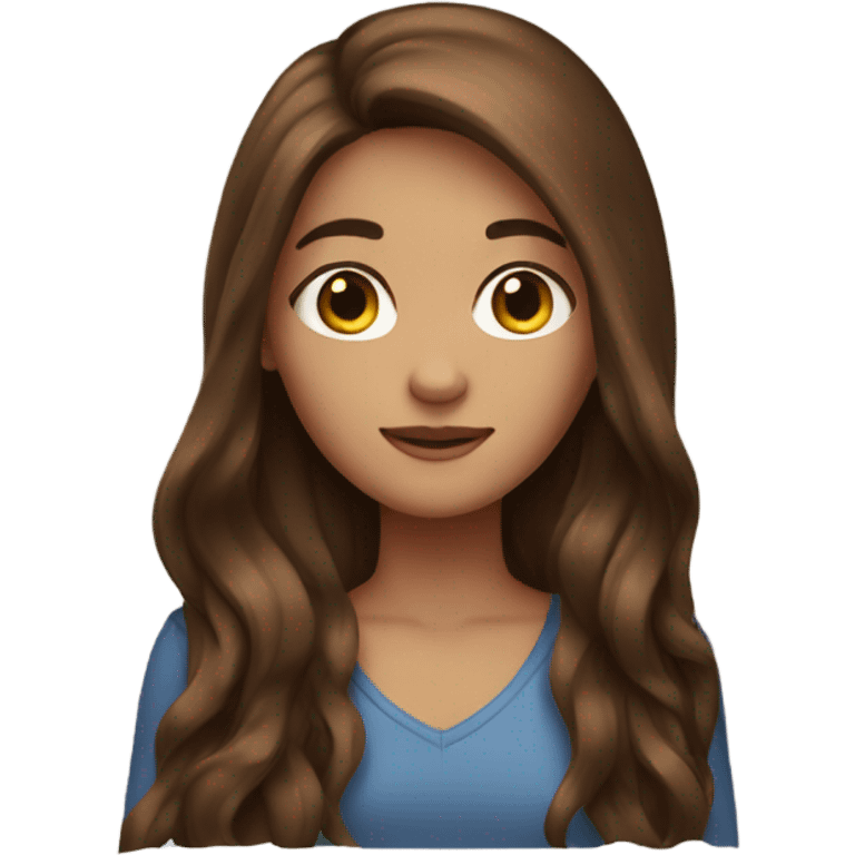 Girl with long brown hair emoji