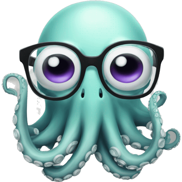 Speaking octopus with speahbubble and glasses emoji