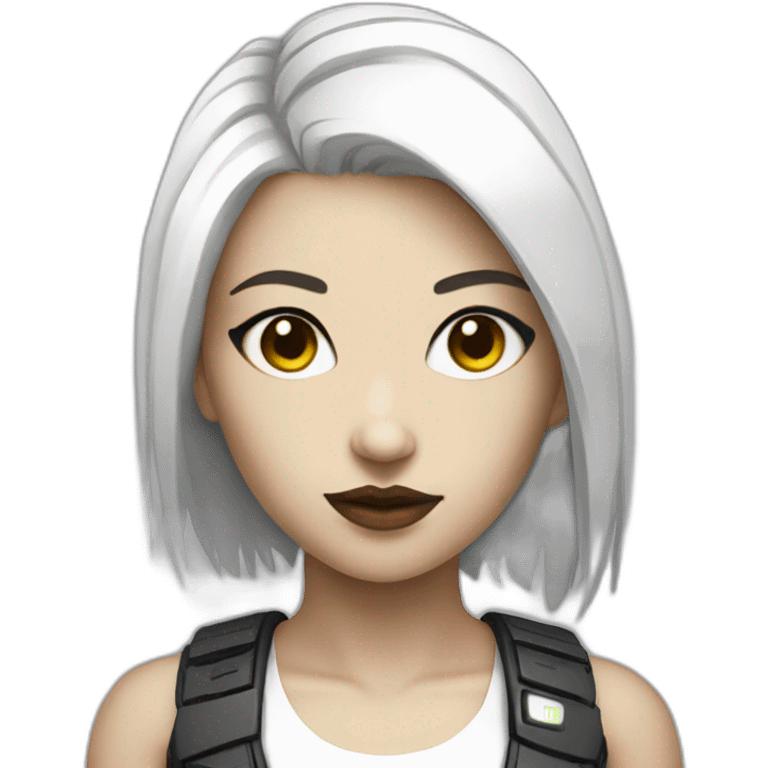 white cyberpunk girl emoji