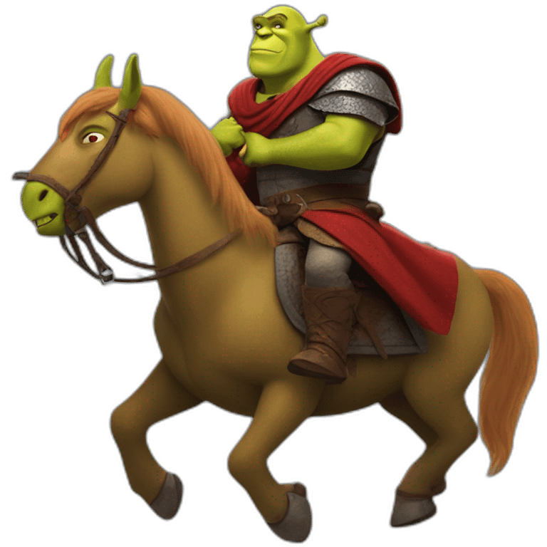 Shrek riding hellboy emoji