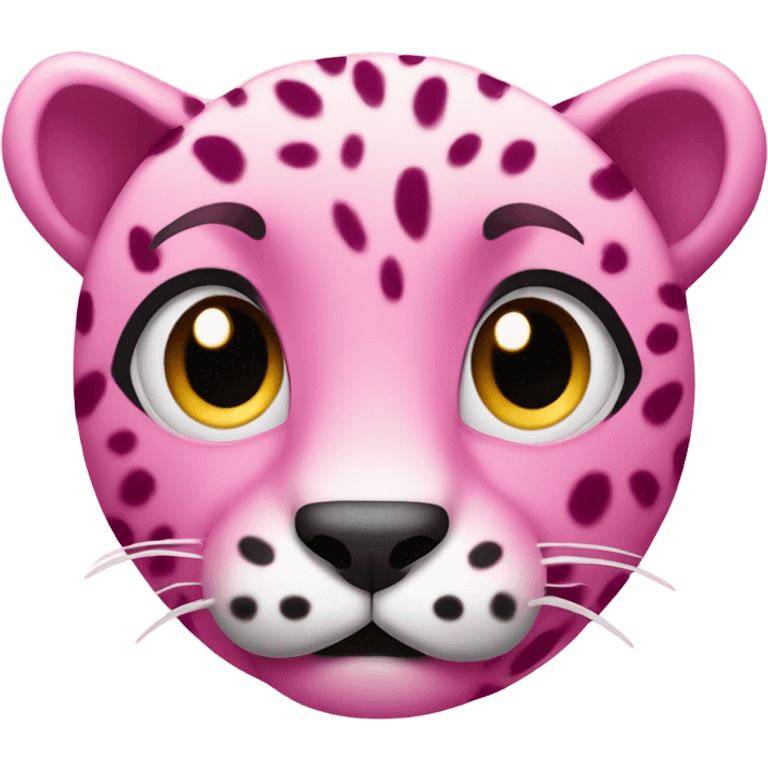 pink cheetah print smiley face emoji