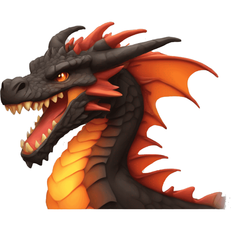  Legendary Brown-Black-Red-Orange-gradient Volcano Dragon emoji