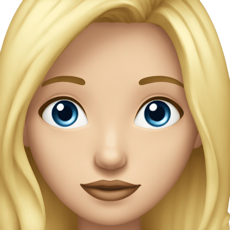 una chica rubia, pelo largo, con ojos azules y piel blanca emoji