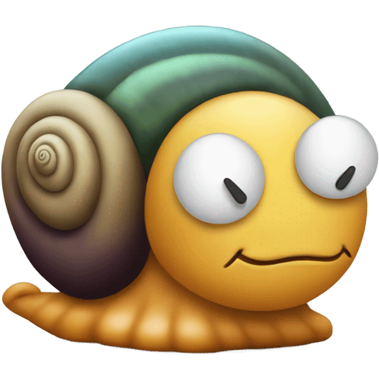 Sleepy lazy snail with zzz emoji