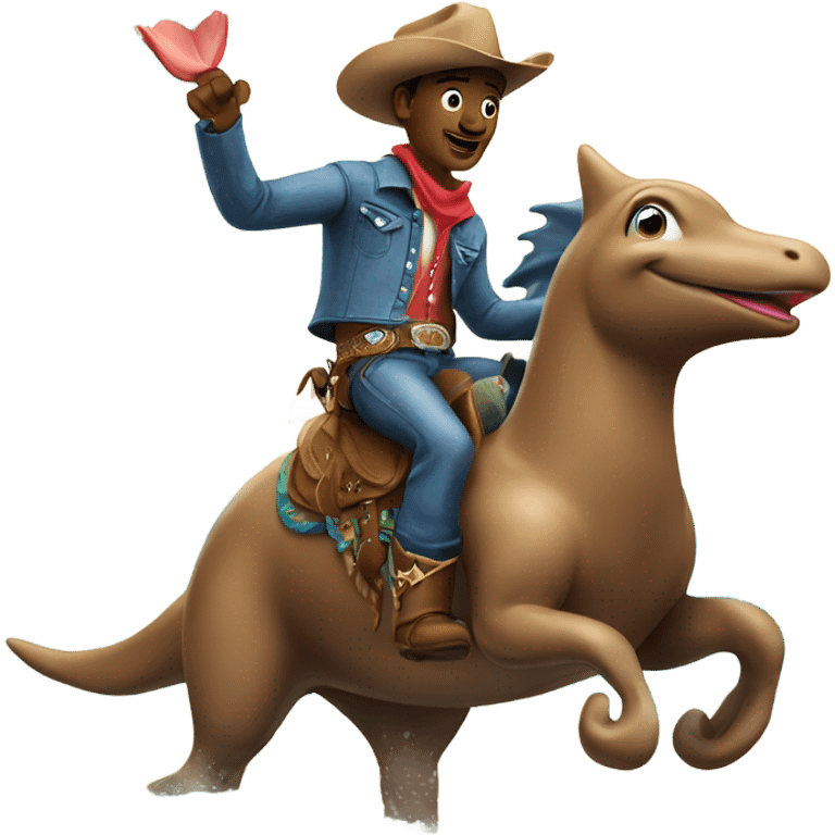 Cowboy riding a dolphin  emoji