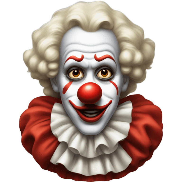 clown biting their lip in fear emoji