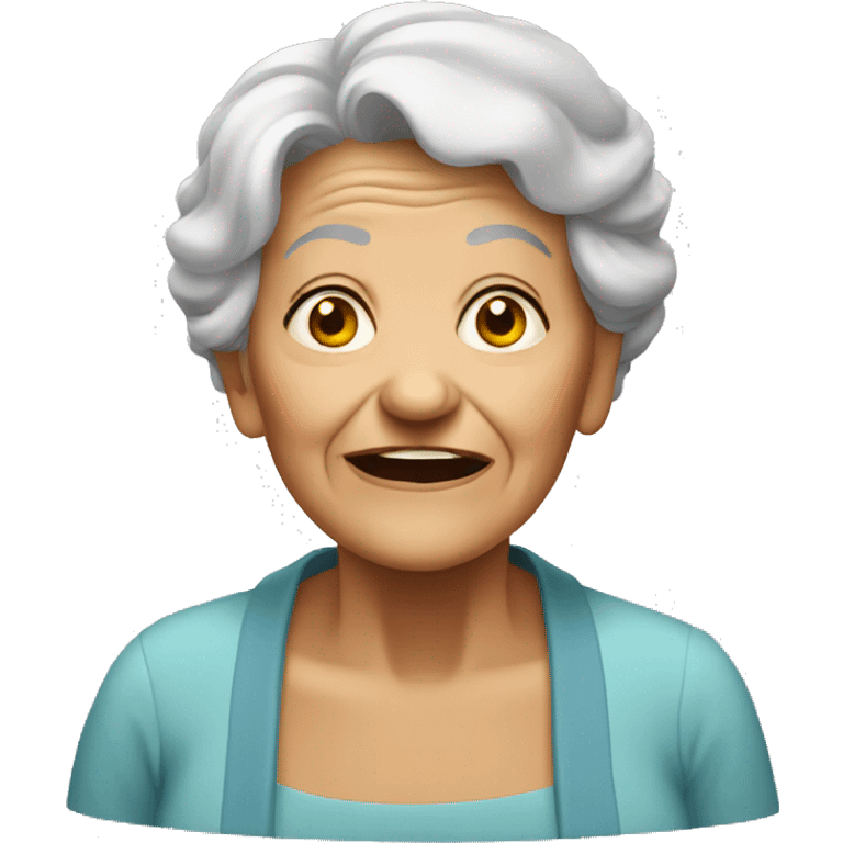 Crazy old grandmother emoji