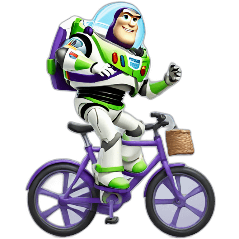 Buzz lightyear in a bicicle emoji