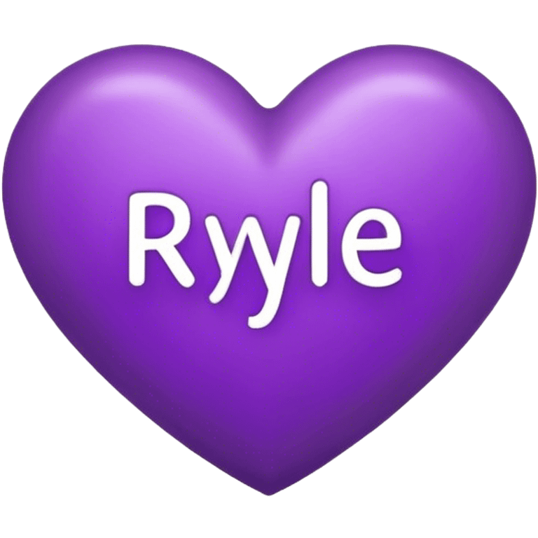 Purple heart with the letters Rylie in the middle  emoji