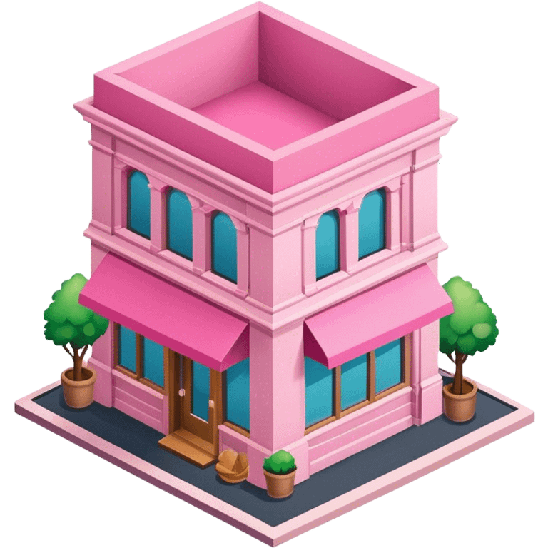 Isometric pink bookshop  emoji