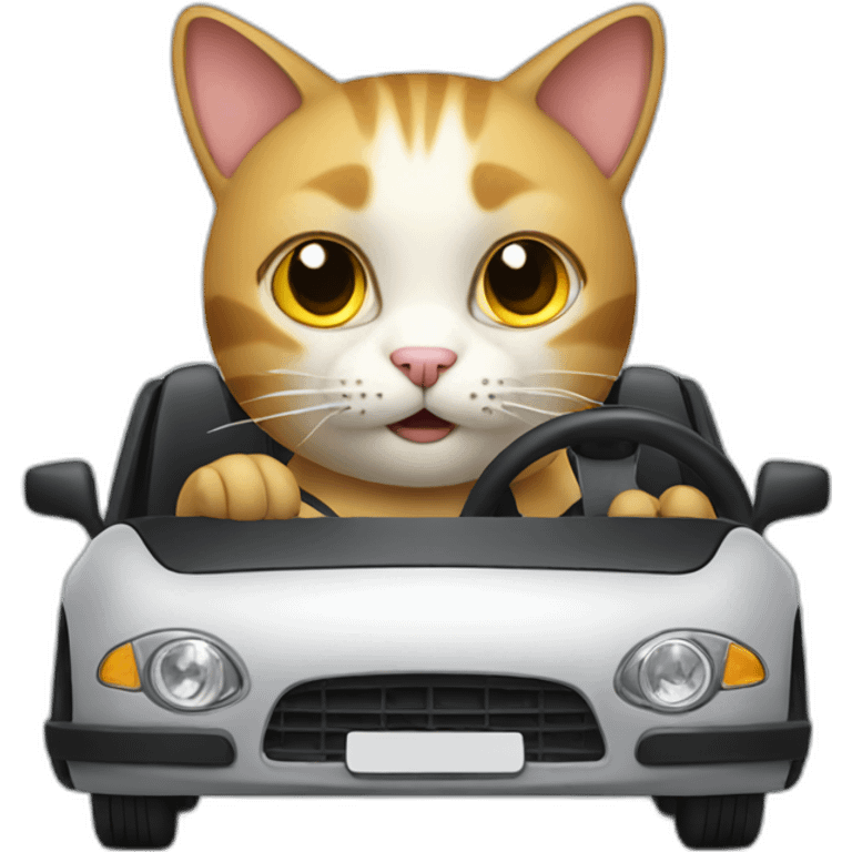 cat driving car emoji