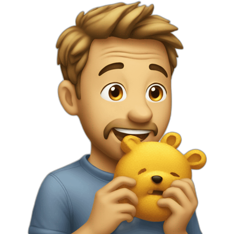 Man eating pooh emoji