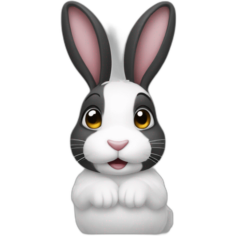 Black and white rabbit emoji