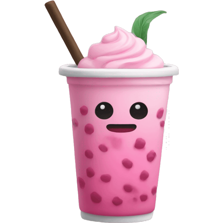 Pink boba emoji