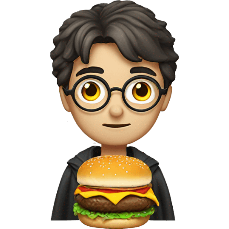 Harry Potter with a cheeseburger  emoji