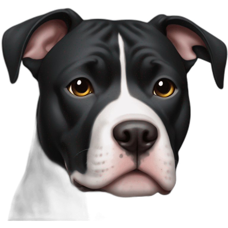 Black pitbull with white line from nose to forehead emoji