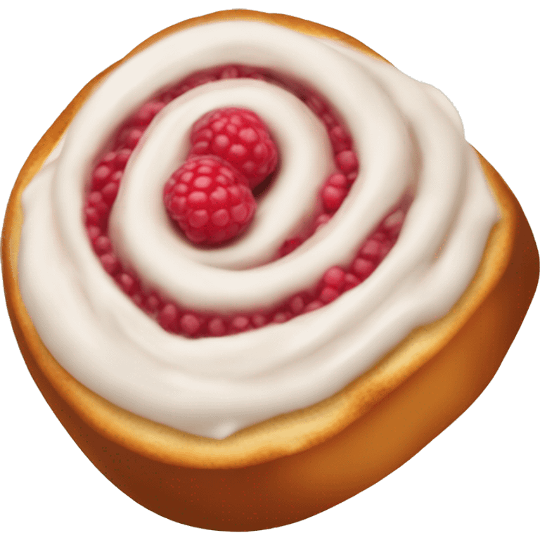 a cinnamon roll with raspberries inside emoji