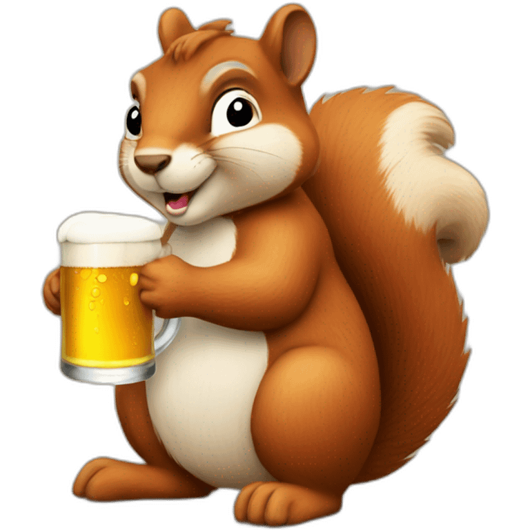 Squirrel drink beer emoji