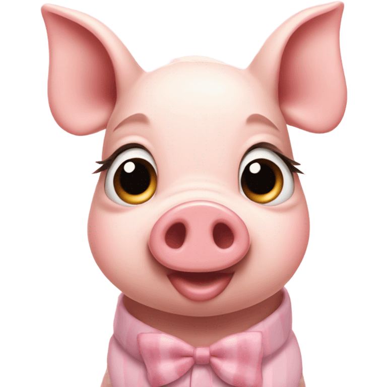 Slay preppy pig with nails and long eyelashes  emoji