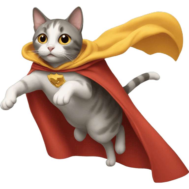 cat flying with a cape emoji