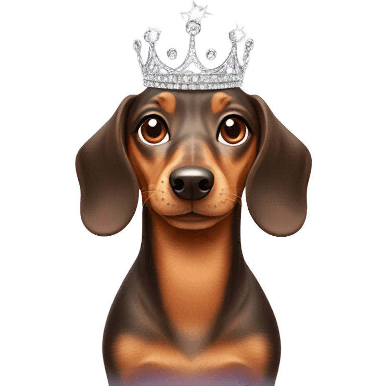 Dachshund with tiara emoji