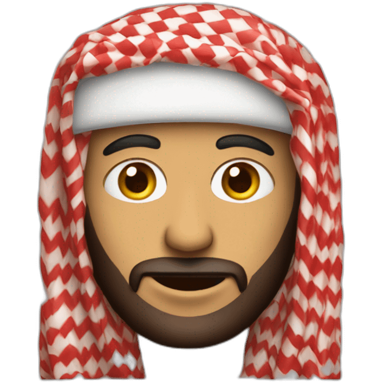 arab man with red koufiyeh used to cover the face emoji