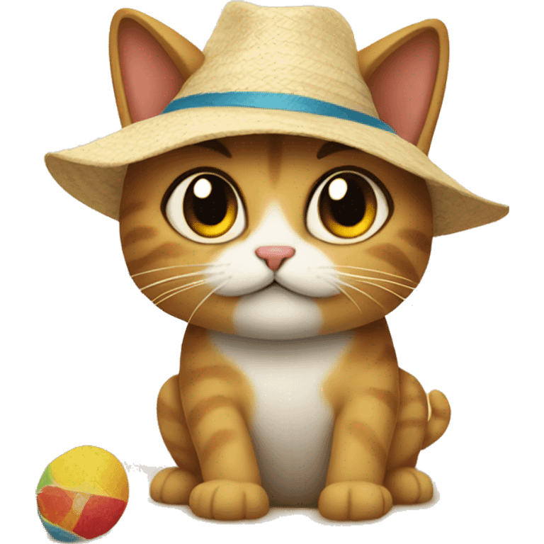 Cat at a beach party emoji