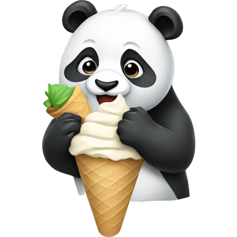 Panda eating ice cream emoji