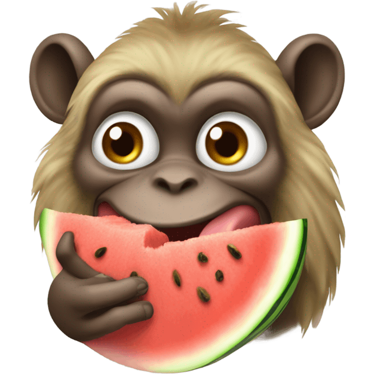 Monkey eating watermelon  emoji