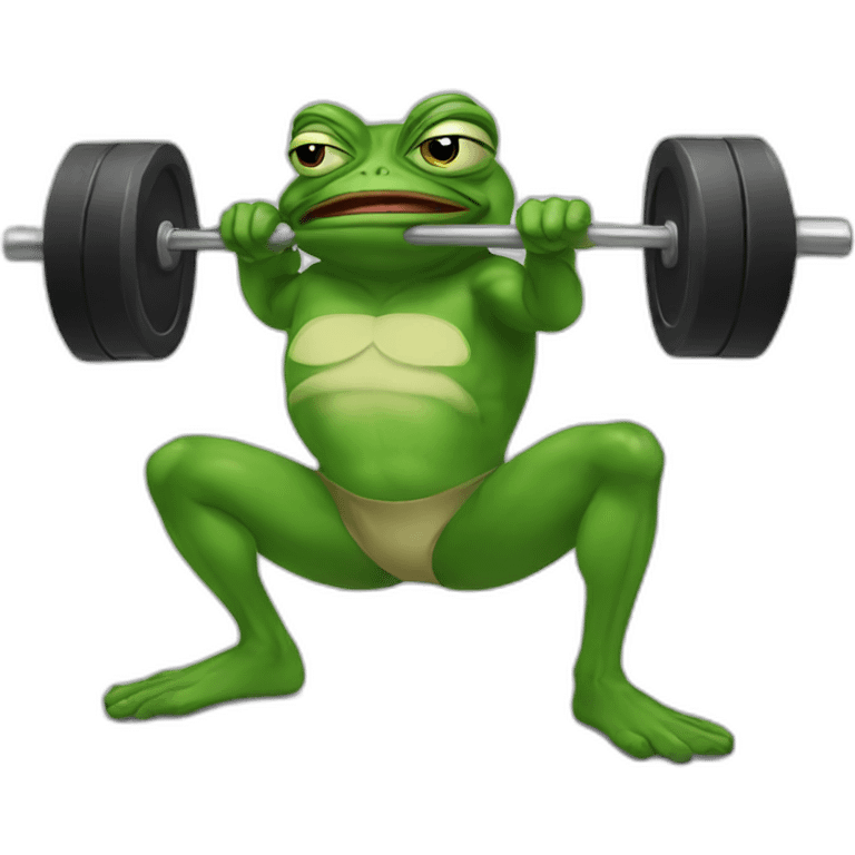 pepe frog doing crossfit emoji