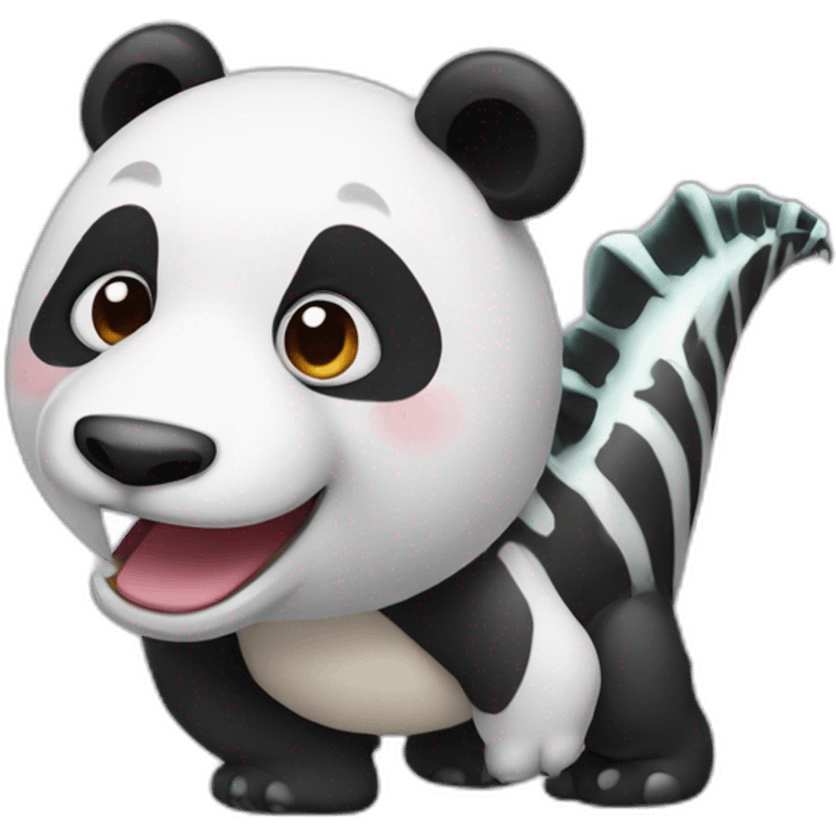 A panda bear mixed with a dino emoji