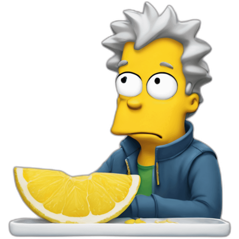 Bart simpson eating lemon emoji