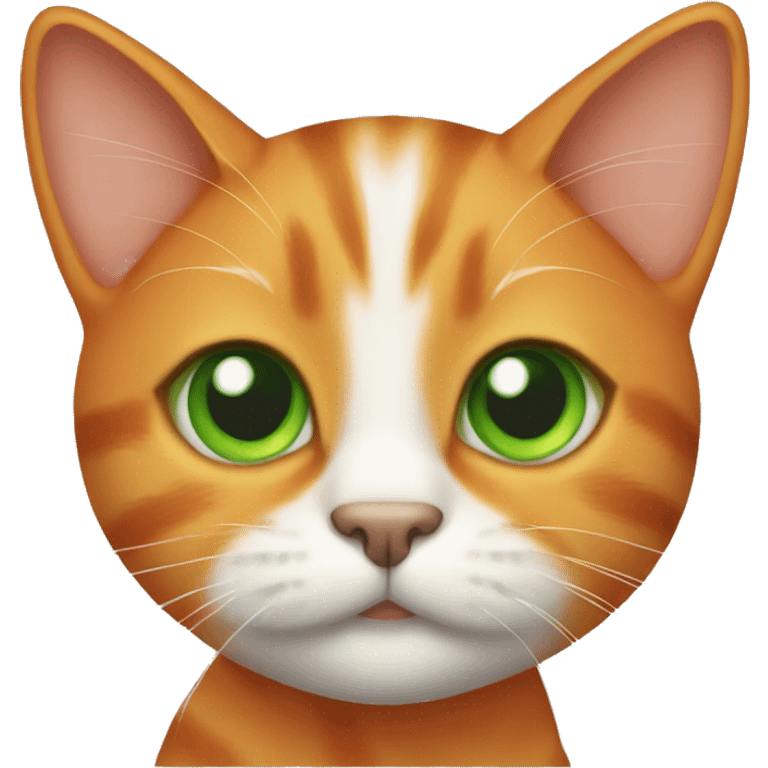 three legged orange cat with green eyes  emoji