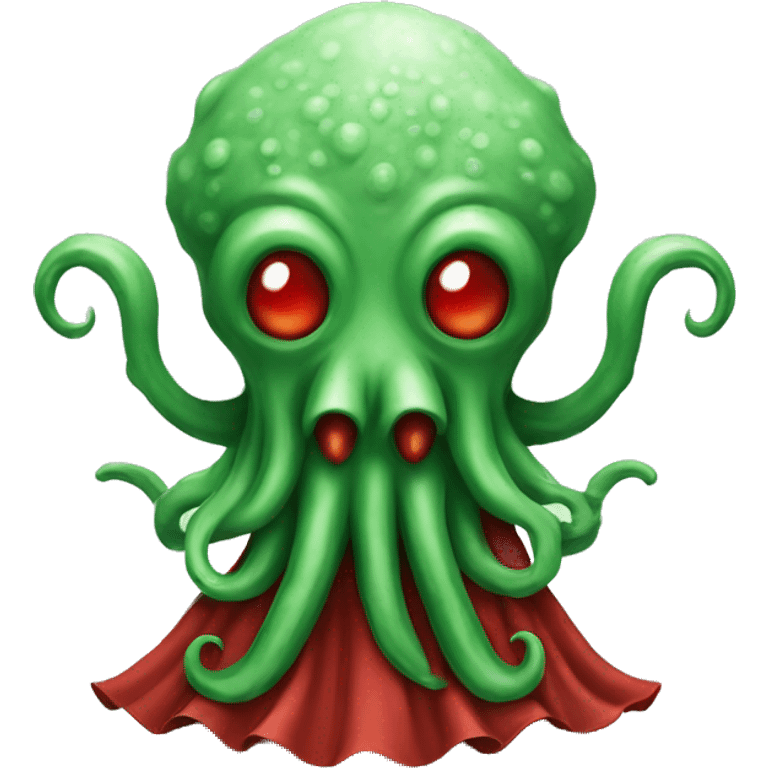 green Cthulhu with dress red emoji