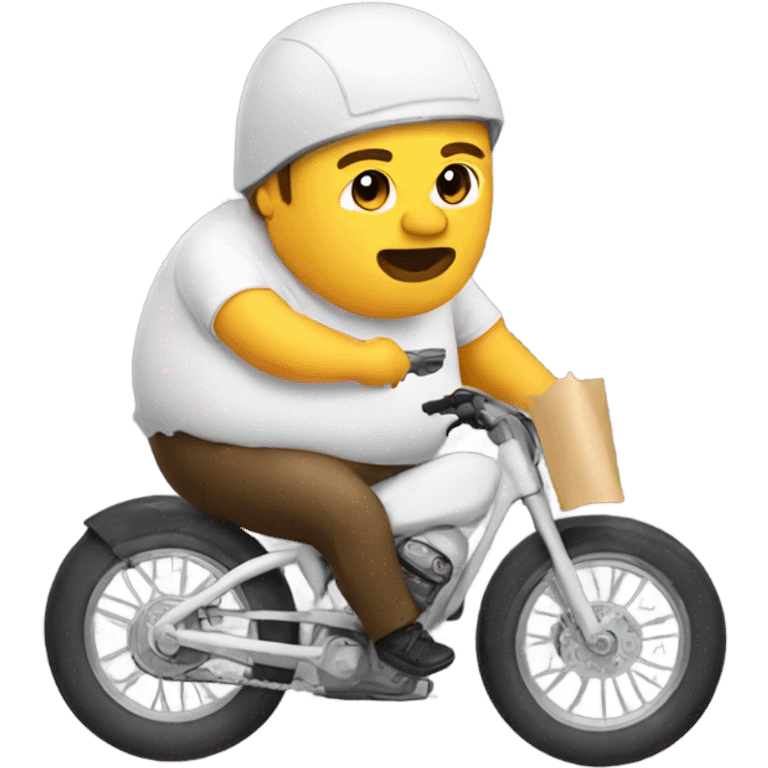 Fat white bike rider eating a burrito emoji