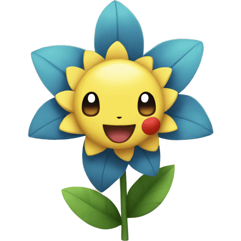 Pokemon standing with flower emoji