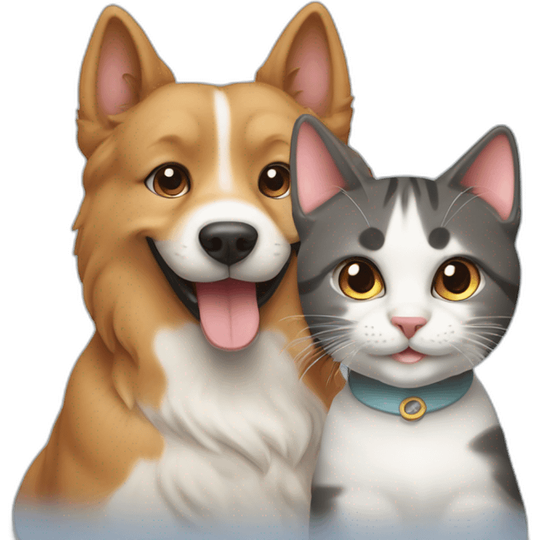 HAPPY DOG AND SMİLE CAT emoji