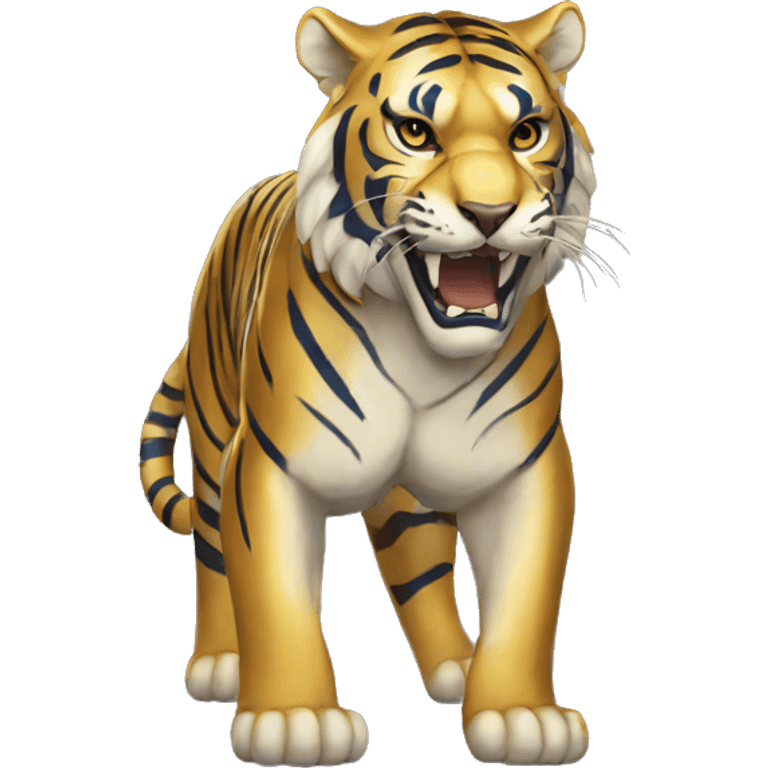 Gold and Navy Blue Sabre Toothed Tiger emoji