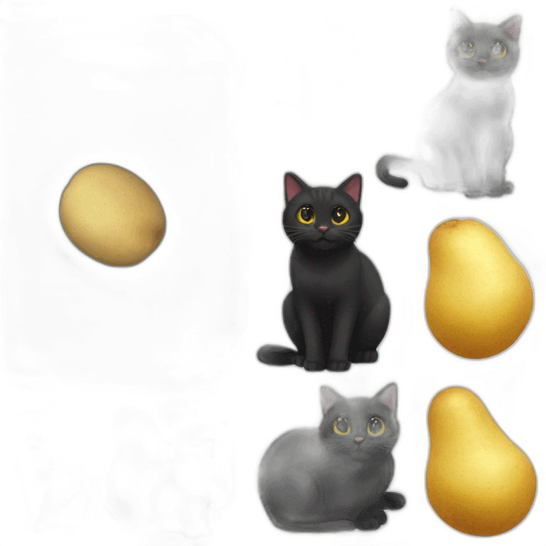 black cat + potato emoji