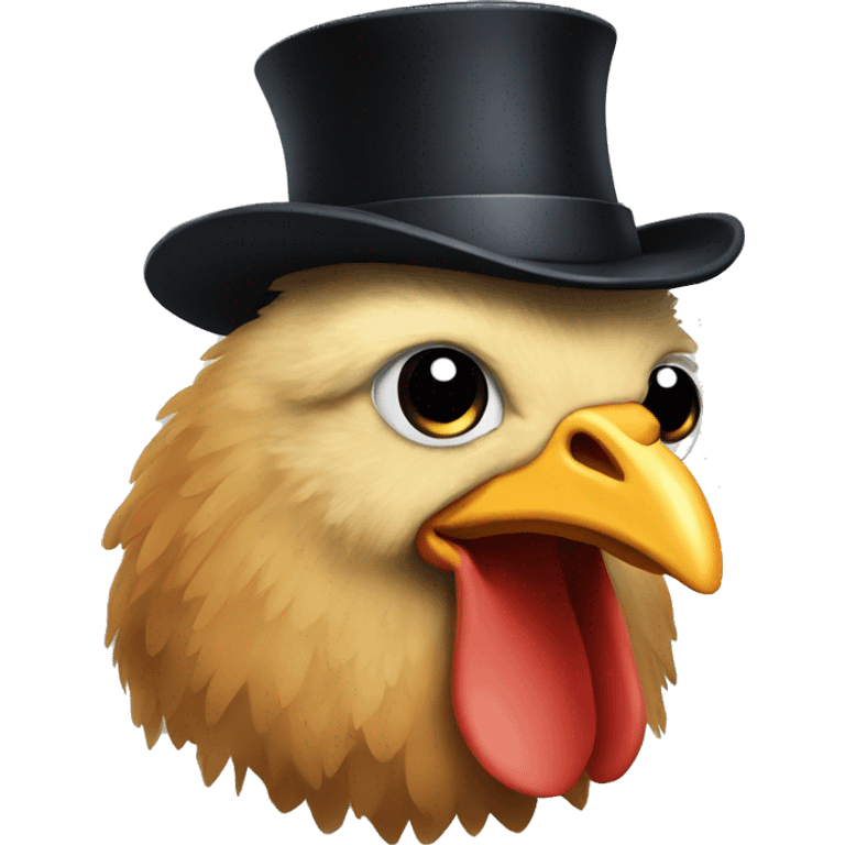 chicken in a top hat emoji