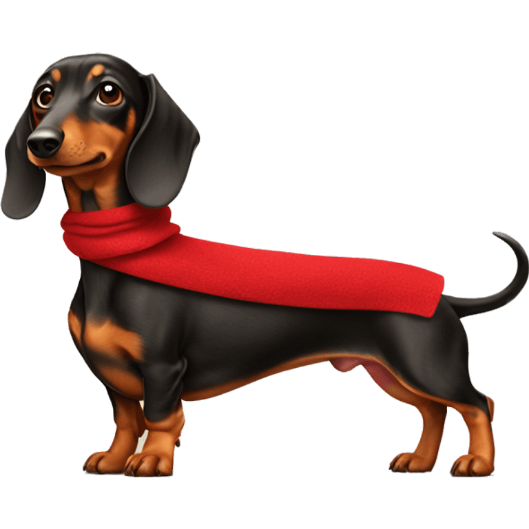 Dachshund mit roten Schal emoji