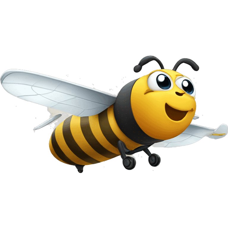 bee riding on an airplane emoji