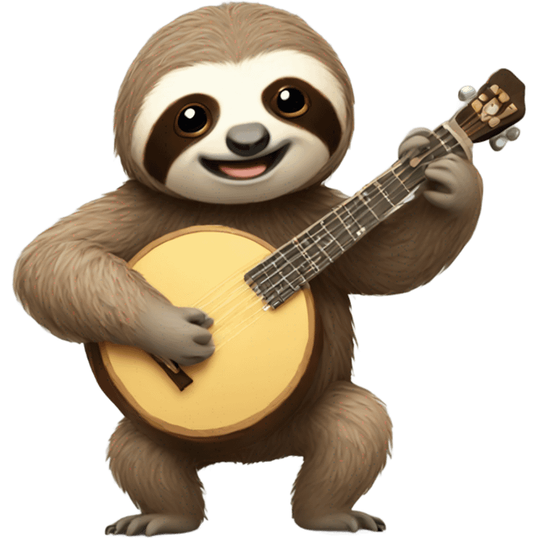 Sloth playing a banjo emoji