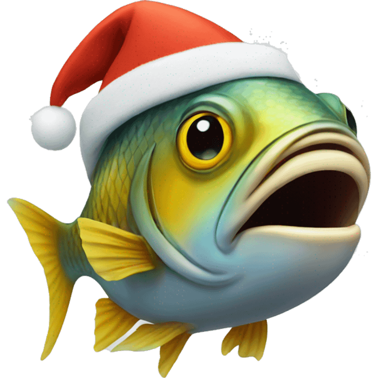 Fish in a festive cap emoji