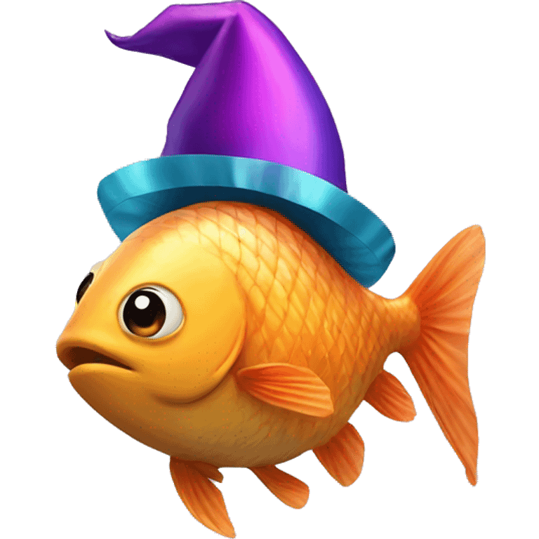 fish with a party hat emoji