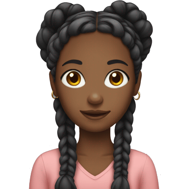 a black girl with braids  emoji