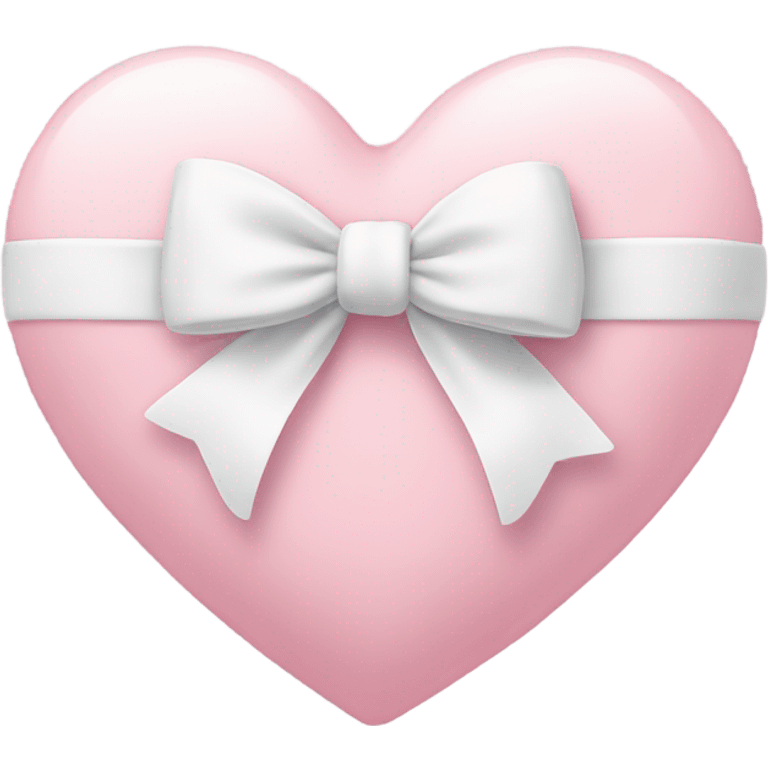 Pastel pink heart with white bow emoji